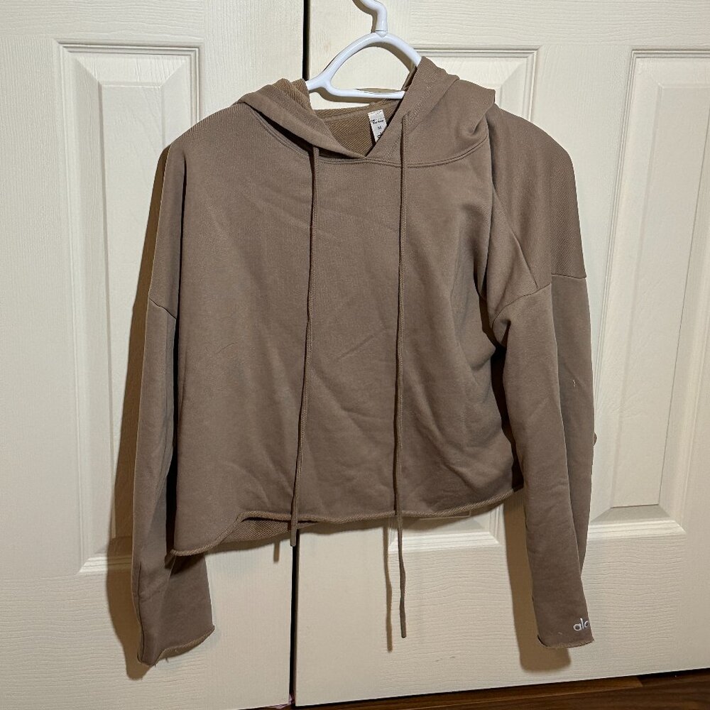ALO YOGA Bae Hoodie Size M Colour Gravel